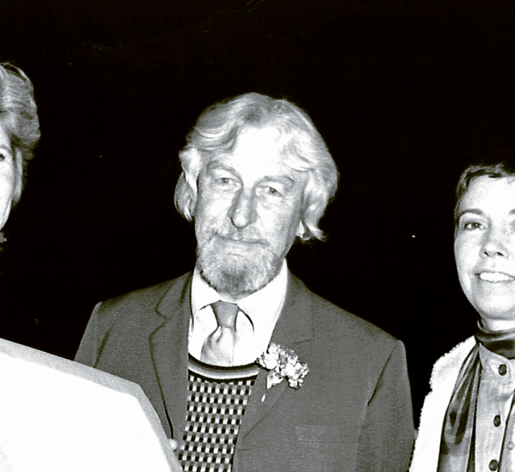 Rudolf Staffel (1911-2002) receiving the American Craft Council Fellows Award in 1978. Photograph by Jim Estrin, courtesy of the American Craft Council. 