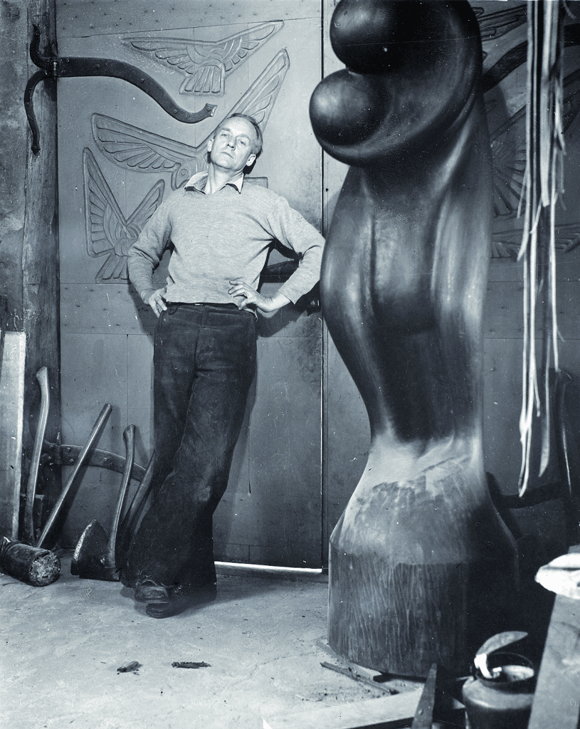 Wharton Esherick (1887-1970) in a photograph by Emil C. Luks, c. 1940. Wharton Esherick Museum.