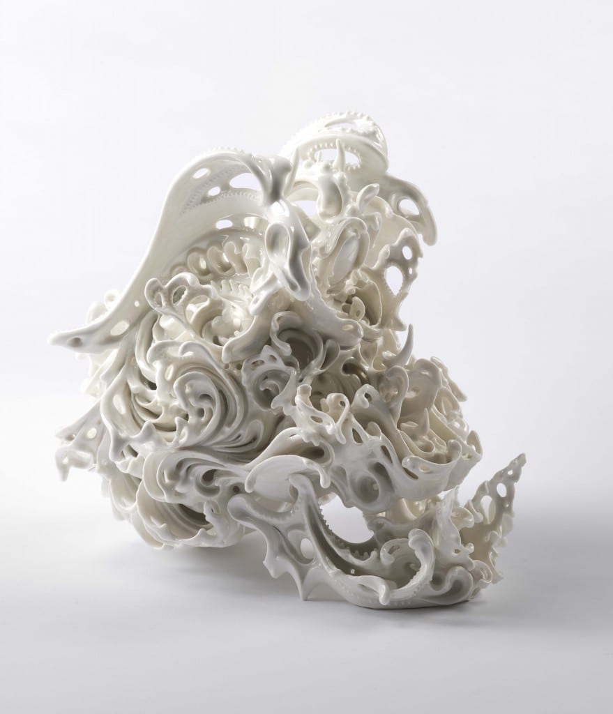Katsuyo Aoki, Predictive Dream Series Skull no. 44, porcelain, 12” H x 11” W x 14” D, 2013
