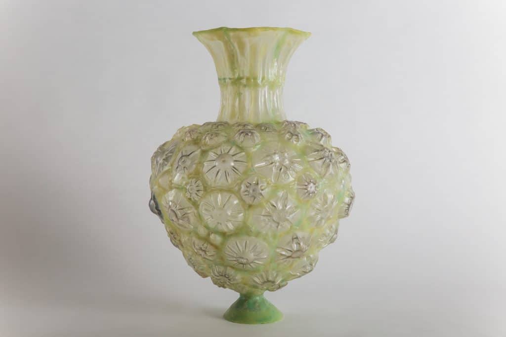 Yellow Green Heart Shaped Vessel